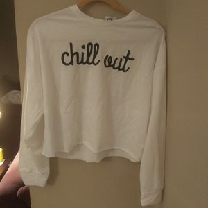 White long sleeve crop top